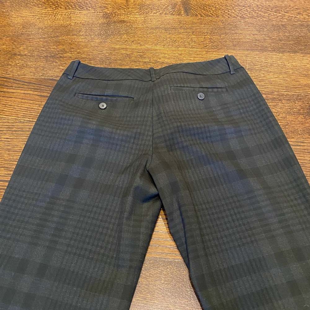 New York & Co black grey plaid wide leg dress pants size 8 work  office teacher